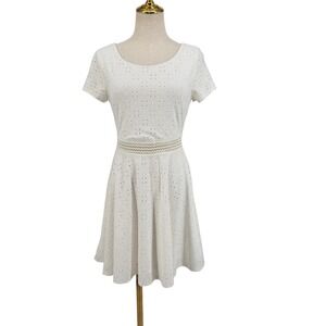 Eyelet Lace Coquette Dress Cottagecore 5 White Fit & Flare Graduation Summer